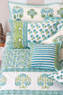20s Cotton Cushion Cover in Floral Block Print